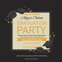 Dark Blue Graduation Live Stream Invite Template | PosterMyWall