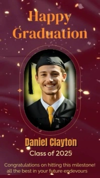 Happy Graduation Greeting  Video with music Digitalanzeige (9:16) template