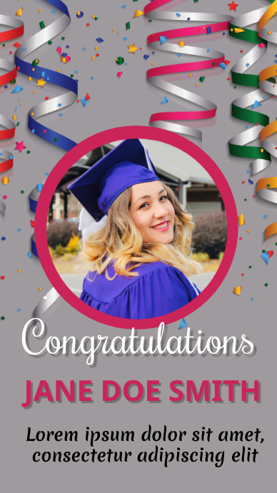 Graduation Display digitale (9:16) template