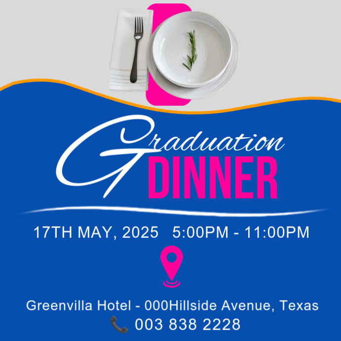 Graduation dinner graphics design template Instagram Post