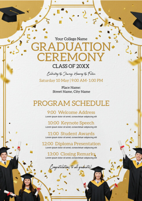 Copy of Graduation Event Schedule | PosterMyWall