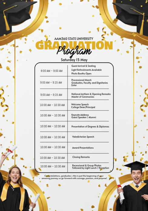 Graduation Event Schedule A4 template