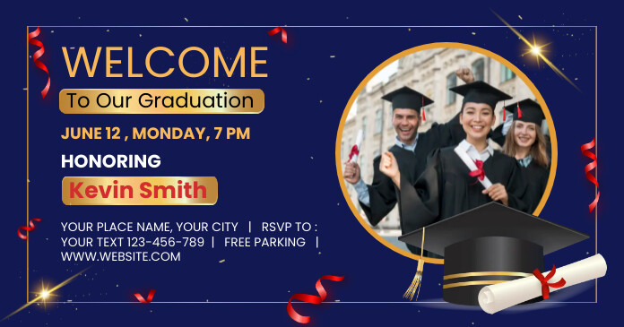 Graduation Facebook Post Graduation Facebook Shared Image Template | PosterMyWall