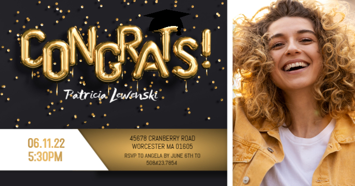 Graduation Facebook Shared Invitation เทมเพลต | PosterMyWall