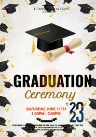 White Graduation Flyer Flyers Template | PosterMyWall