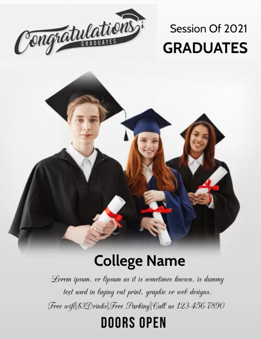 GRADUATION FLYER TEMPLATE | PosterMyWall