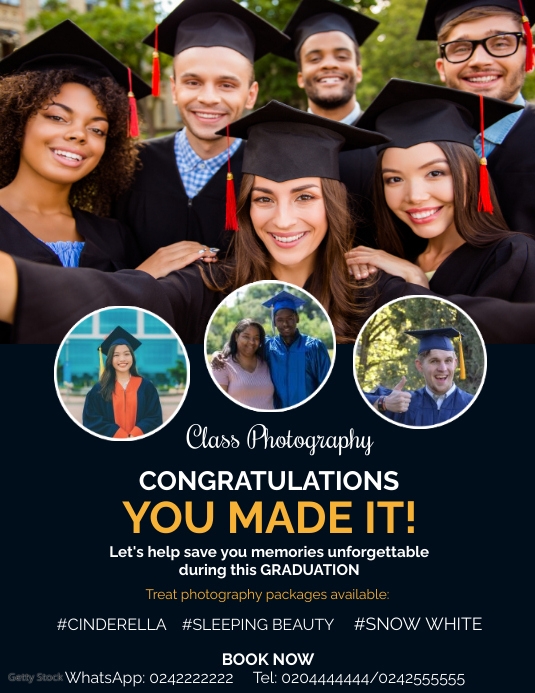 Graduation Photography Flyer Template Pamflet (Letter AS)