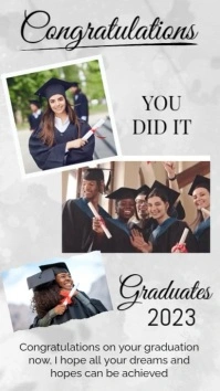 Graduation flyers,Certificate of achievement Instagram Story template