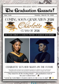 Graduation Gazette Class Of 2026 A4 template