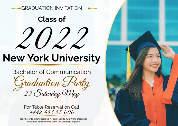 Graduation invitation card Template | PosterMyWall graduation-invitation-card-template-postermywall
