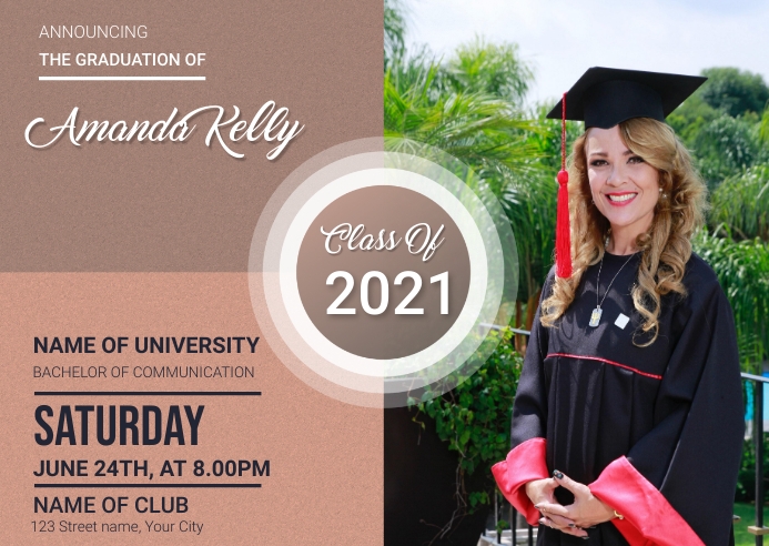 Graduation Invitation Postal template