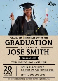 Graduation Invitation Card for Senior Class Announcement and Celebrations A6 template