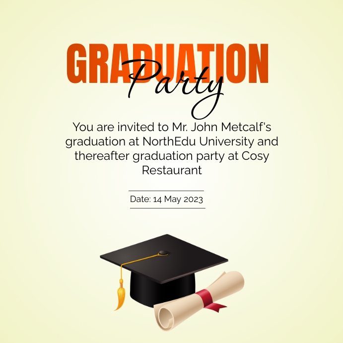 Graduation invitation Template | PosterMyWall graduation-invitation-template-postermywall