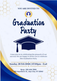White Graduation Party A6 Template