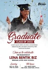 Graduation Invitation Poster template