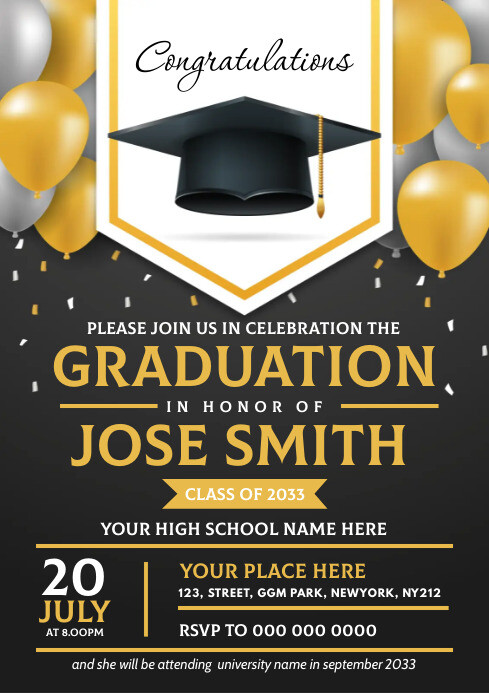 Graduation Program Flyer Graduation Invitation Flyer Template | PosterMyWall