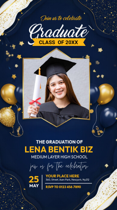 Graduation Invitation Instagram Story template