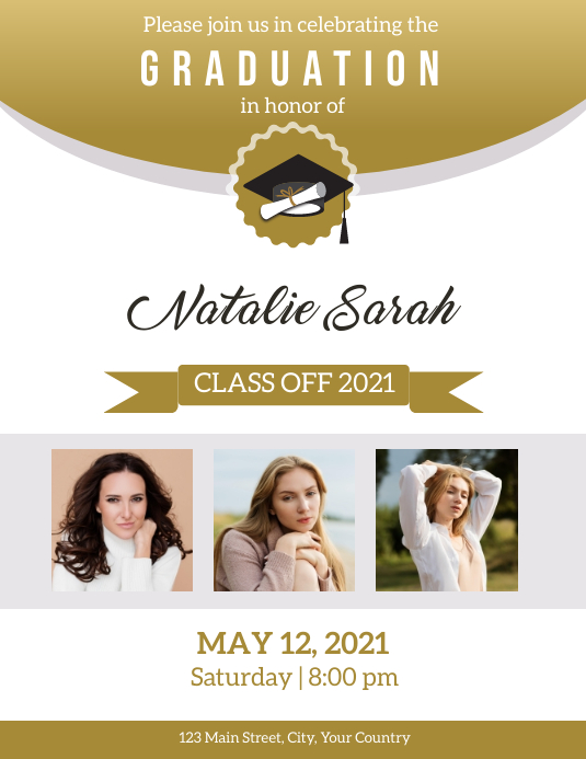 Graduation Invitation Sample Template | PosterMyWall