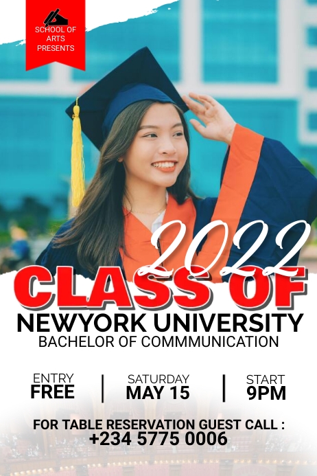 Graduation invite Poster template