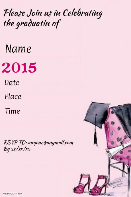graduation invite template postermywall