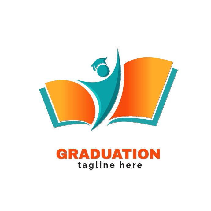 White Graduation Logo Logos Template | PosterMyWall