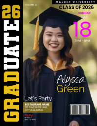 Graduation Lettering Magazine Graduation Magazine Cover Template | PosterMyWall