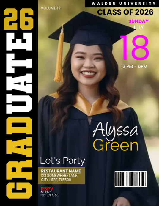 Graduation Magazine Cover Template | PosterMyWall