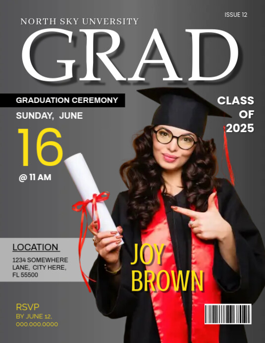 Graduation Magazine Cover Template | PosterMyWall