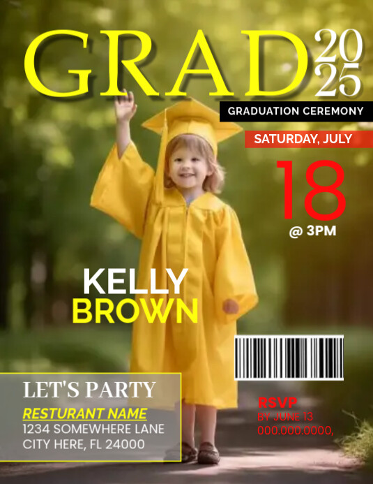 Graduation Magazine Cover Template PosterMyWall Graduation Magazine Cover Template PosterMyWall