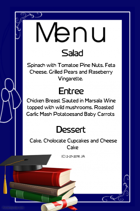 Menu Header For Graduation This Design Template is not available | PosterMyWall