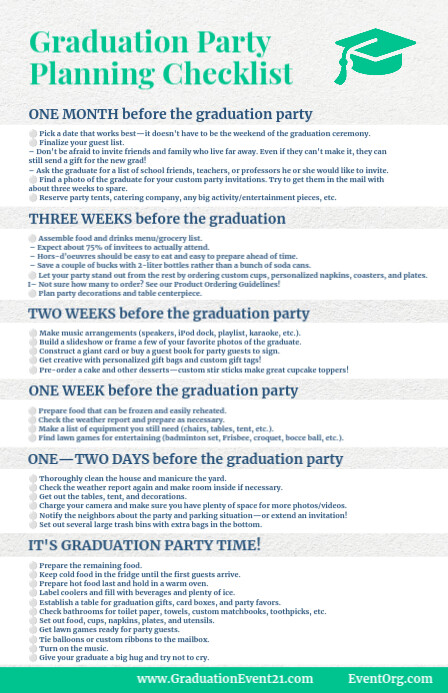 Graduation Party Checklist 2021 Template | PosterMyWall