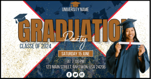 Graduation party Facebook Shared Image template