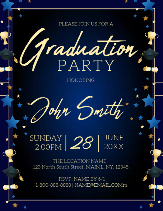 Graduation Party Layout Examples Graduation Party Template | PosterMyWall