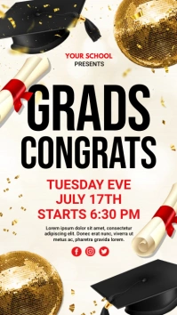 graduation party Digital Display (9:16) template