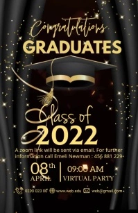 graduation party Halfbladsy Breed template