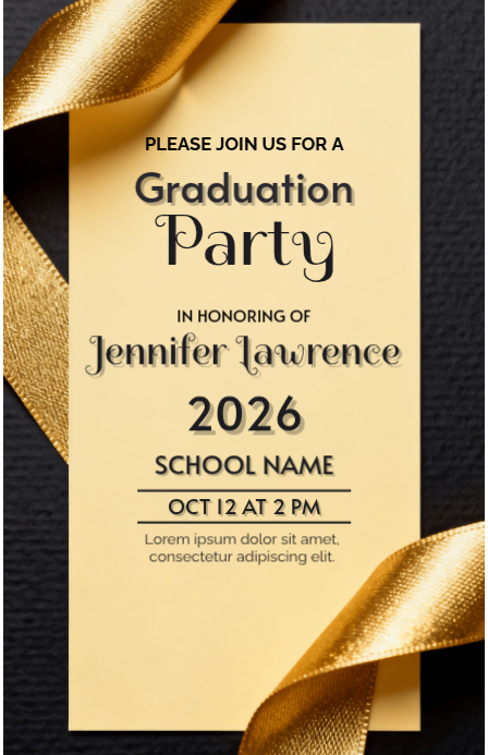 Graduation party elegant background with gold Template | PosterMyWall