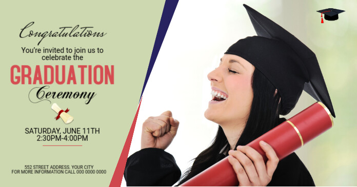 Graduation Facebook Post Graduation Party Facebook Share Image Template | PosterMyWall