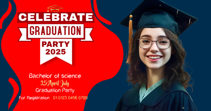 Graduation Party Facebook Share Image Template | PosterMyWall