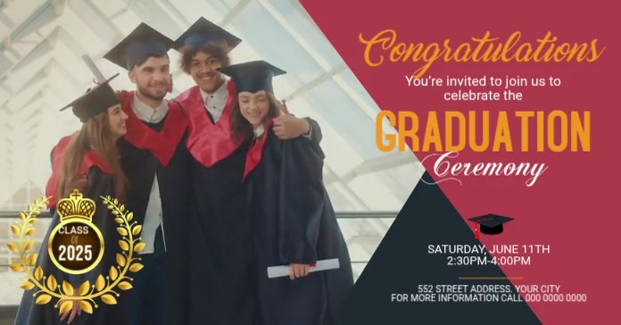 Graduation Party Facebook Share Image Template | PosterMyWall