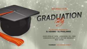 Graduation Party Facebook Video AD Template Tampilan Digital (16:9)