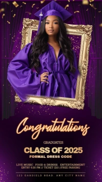 Graduation Party Flyer – Class of 2025 Celebration Historia de Instagram template