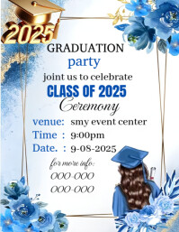 Graduation party flyer template