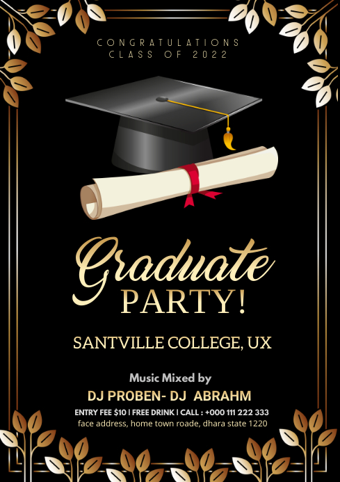Graduation Party flyer Template | PosterMyWall