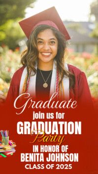 Rød Graduation Party Instagram Story Template
