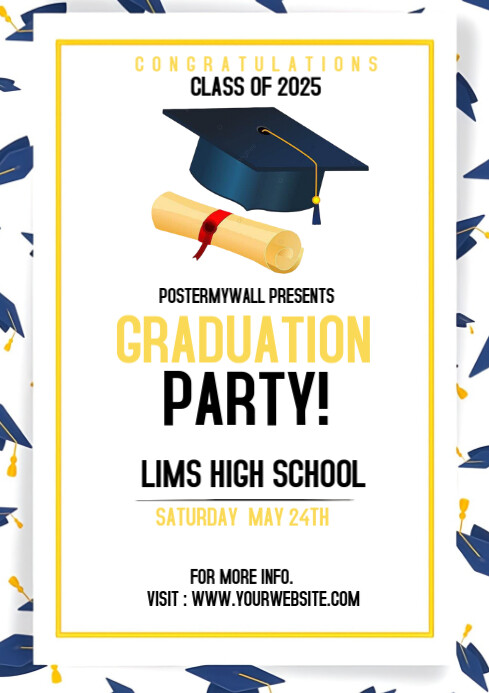 Graduation Party Flyer/ Graduation Party/ Graduation Event Flyer A4 ...