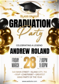 Graduation party flyer template A5