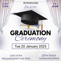 Graduation party flyer template Square (1:1)