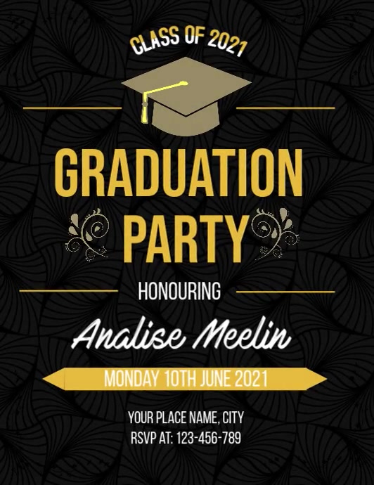 Graduation Party Flyer Template Folheto (US Letter)