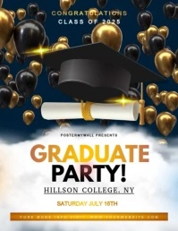 Graduation party flyer template Ulotka (US Letter)