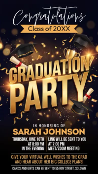 Graduation Party Instagram Story Video template